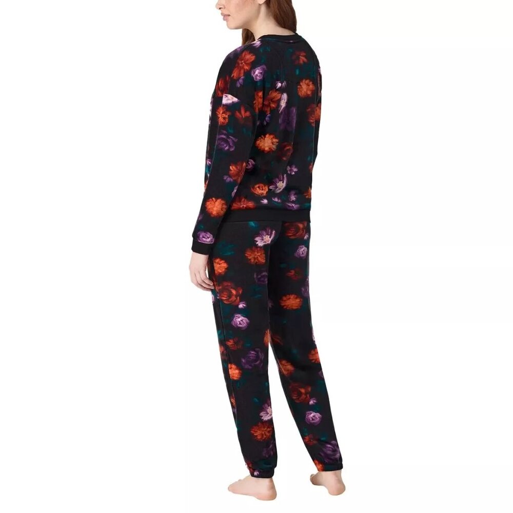 Room Service Jogger Set Women Medium Black Floral 2‑piece — Cozy & Stylish Sz M - Picture 4 of 11